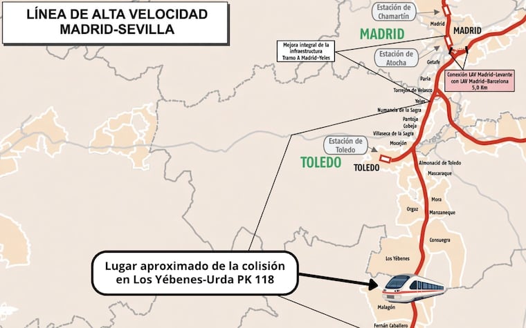 Which trains were involved in the accident in Toledo, how many passengers were on board, and what routes were Iryo and Renfe covering?